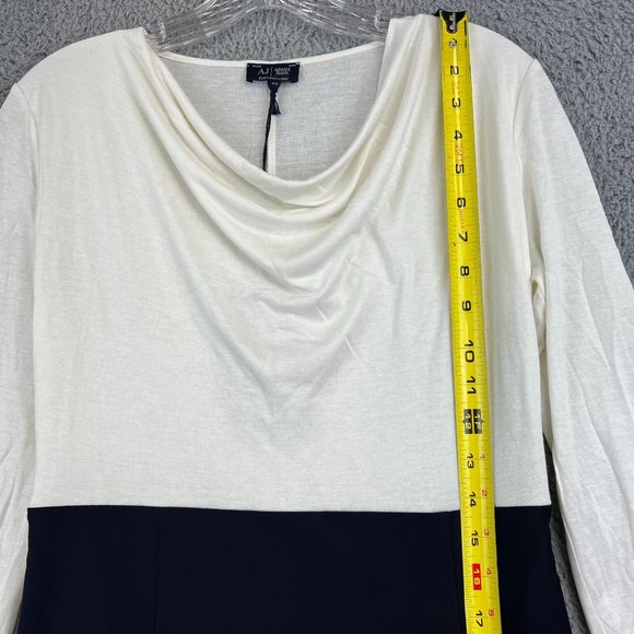 New AJ Armani Jeans White Black Shift Dress size 44 - Picture 5 of 12
